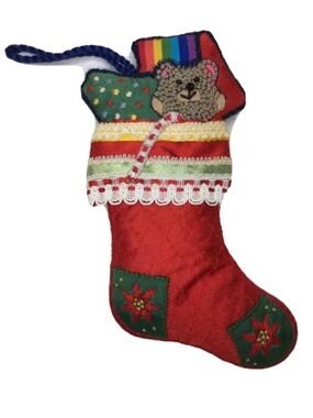 Hallmark 1983 Embroidered Stocking Christmas Ornament (NWT)